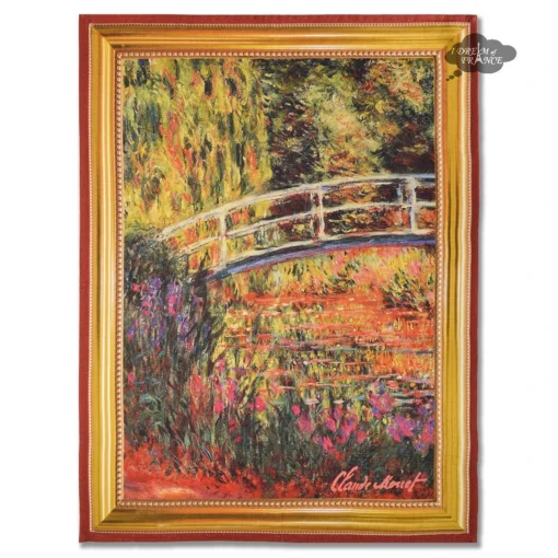 Monet Bridge Over A Pond Of Water Lilies French Kitchen Towel By Marat D'Avignon