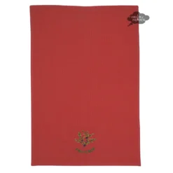 Olives Red Waffle Weave Kitchen Towel By Tissus Toselli