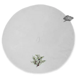 Round Terry Hand Towel Olives White By Tissus Toselli Kitchen