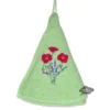 Kitchen Round Terry Hand Towel Poppies Green By Tissus Toselli
