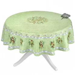 Provence Imports Table Linens Provence Olivier Green French Provencal Polyester Tablecloth - 70" Round