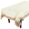 Table Linens 62x124" Rectangular Roses & Lavender Matelassé Tablecloth By Tissus Toselli