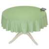 70" Round Calisson Green Allover Acrylic-Coated Cotton Tablecloth By Tissus Toselli