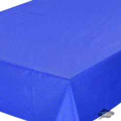 60x96" Rectangular Calisson Sapphire Blue Acrylic-Coated Cotton Tablecloth By Tissus Toselli Table Linens