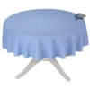 58" Round Calisson Lavender Blue Allover Acrylic-Coated Cotton Tablecloth By Tissus Toselli Table Linens