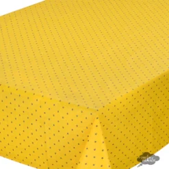 Table Linens 60x96" Rectangular Calisson Yellow & Blue Acrylic-Coated Cotton Tablecloth By Tissus Toselli