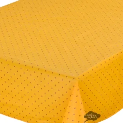 60x96" Rectangular Calisson Yellow & Red Acrylic-Coated Cotton Tablecloth By Tissus Toselli