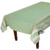 60x96" Rectangular Ramatuelle Green Coated Cotton Tablecloth By Tissus Toselli