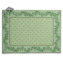 Calisson Green Quilted Cotton Placemat By Tissus Toselli