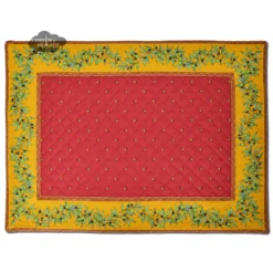 Calisson Red Quilted Placemat By Tissus Toselli