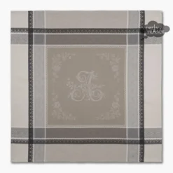 Table Linens Romantique Greige French Cotton Jacquard Napkin By Tissus Toselli