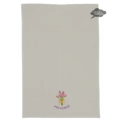 Roses & Lavender Taupe Waffle Weave Kitchen Towel By Tissus Toselli
