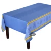 62x120" Rectangular Senanque Blue Double Border Jacquard Tablecloth By L'Ensoleillade Table Linens