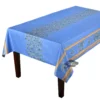 60x78" Rectangular Clos Des Oliviers Blue Double Border Acrylic-Coated Cotton Tablecloth By L'Ensoleillade Table Linens