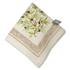 Clos Des Oliviers Cream Provence Cotton Napkin By L'Ensoleillade Table Linens
