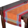 20x64" Olivia Red & Orange Jacquard Cotton Table Runner By Tissus Toselli Table Linens