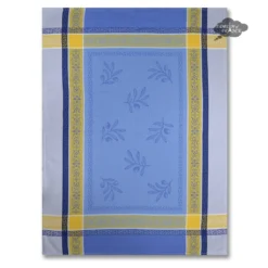 Olivia Blue & Yellow Cotton Jacquard Dish Towel By Tissus Toselli Kitchen