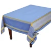 62x98" Rectangular Olivia Blue & Yellow French Jacquard Tablecloth By Tissus Toselli Table Linens