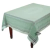 Table Linens 62x138" Rectangular Olivia Green Jacquard Tablecloth By Tissus Toselli