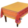 Table Linens 62x138" Rectangular Olivia Yellow & Red Jacquard Tablecloth By Tissus Toselli