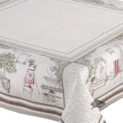 57" Square Gordes Tapestry Tablecloth By Tissus Toselli Table Linens