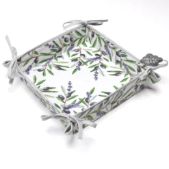 Lauris Coated Cotton Bread Basket By Tissus Toselli Table Linens