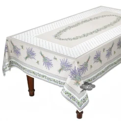 60x120" Rectangular Lauris Acrylic Coated Cotton Tablecloth By Tissus Toselli