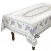60x78" Rectangular Lauris Acrylic-Coated Cotton Tablecloth By Tissus Toselli Table Linens