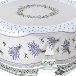 70" Square Lauris French Acrylic-Coated Cotton Tablecloth By Tissus Toselli