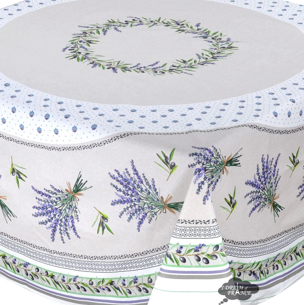 70" Square Lauris French Acrylic-Coated Cotton Tablecloth By Tissus Toselli