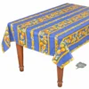 Table Linens 58" Square Lemons Blue Acrylic-Coated Cotton Tablecloth By Tissus Toselli