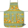 Lemons Green Cotton Kitchen Apron By Tissus Toselli Aprons & Pot Holders