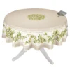 90" Round Nyons Cream Acrylic-Coated Cotton Tablecloth By Tissus Toselli Table Linens