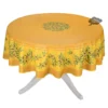 Table Linens 70" Round Nyons Yellow & Red Acrylic-Coated Cotton Tablecloth By Tissus Toselli