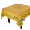 60" Square Nyons Yellow Acrylic-Coated Cotton Tablecloth By Tissus Toselli