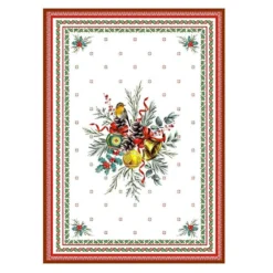 Joyeux Noel French Cotton Kitchen Towel By Tissus Toselli