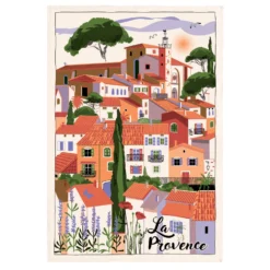 Winkler Torchons & Bouchons Provence Village Tea Towel By Torchons Et Bouchons
