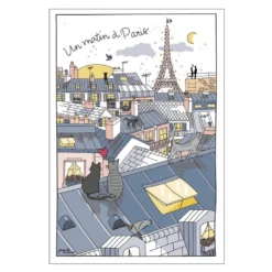 Winkler Torchons & Bouchons Roofs Of Paris Cotton Tea Towel By Winkler Torchons Et Bouchons
