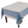 62x98" Rectangular Versailles Gray & Blue French Jacquard Tablecloth By Tissus Toselli