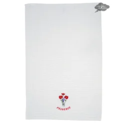 Poppies White Waffle Weave Kitchen Towel By Tissus Toselli
